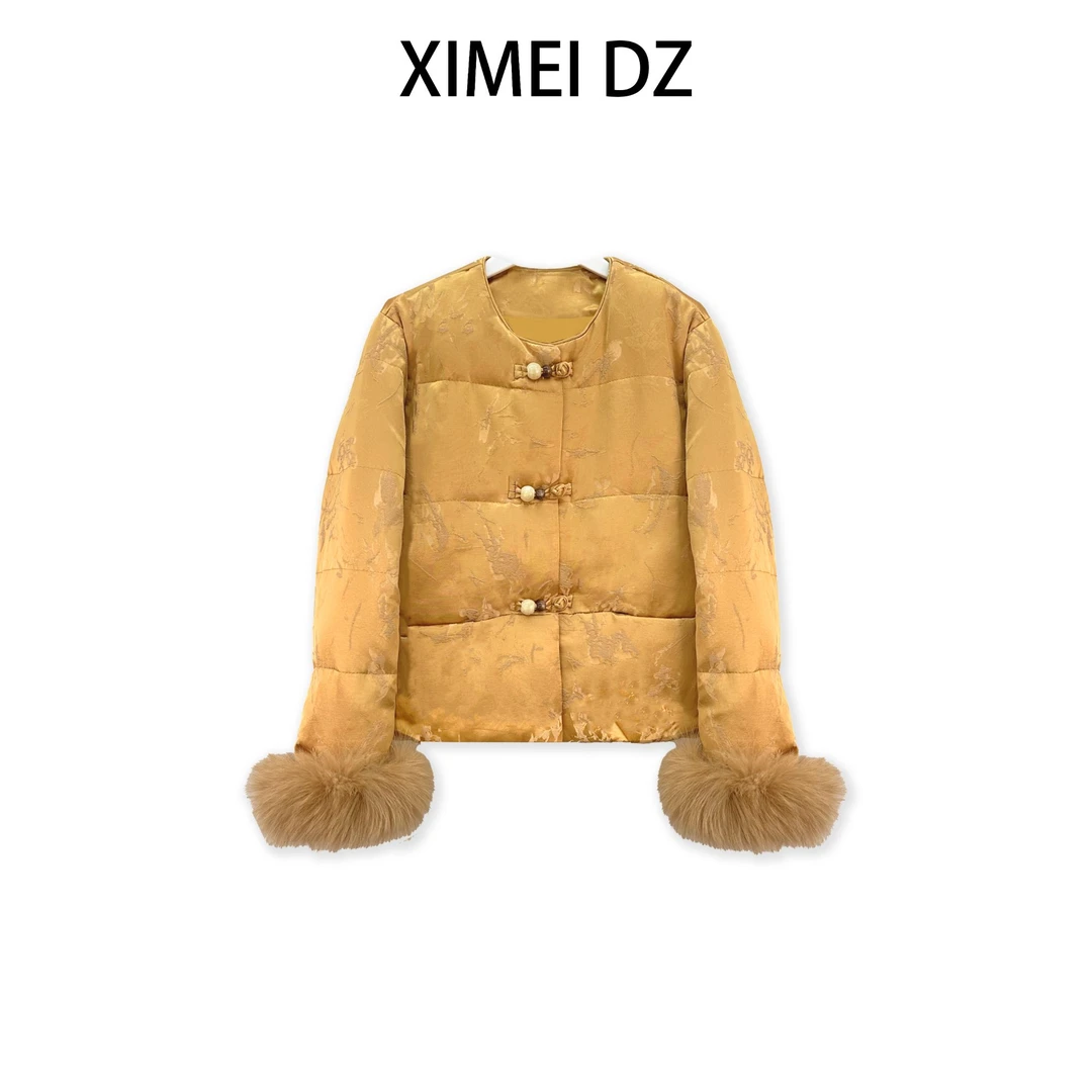 1999新中式冬季新款时尚百搭重工保暖棉服国风复古夹棉外套