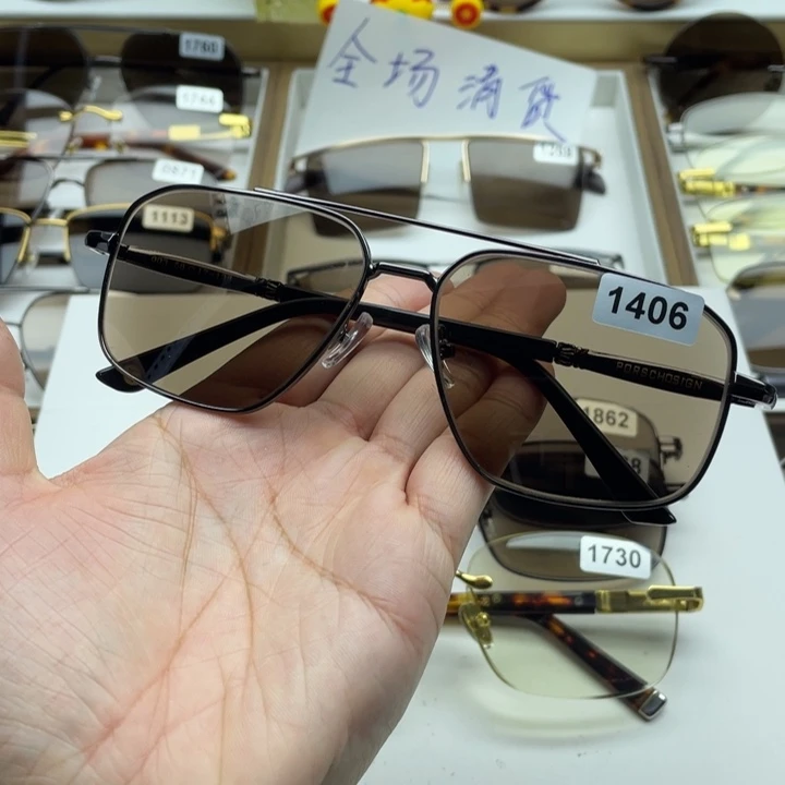 茶水晶全框眼镜 1406