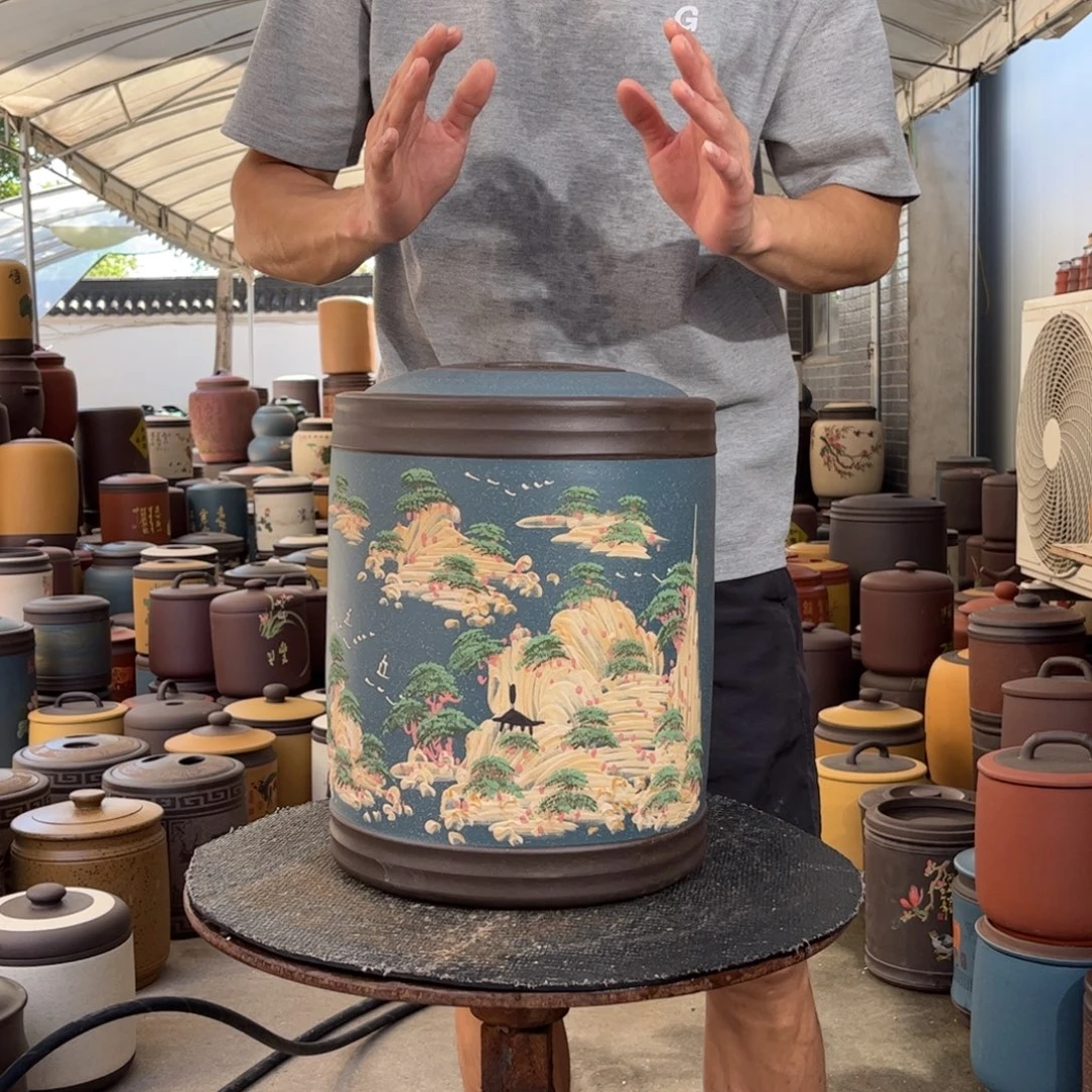 紫砂茶叶罐12 饼茶叶罐