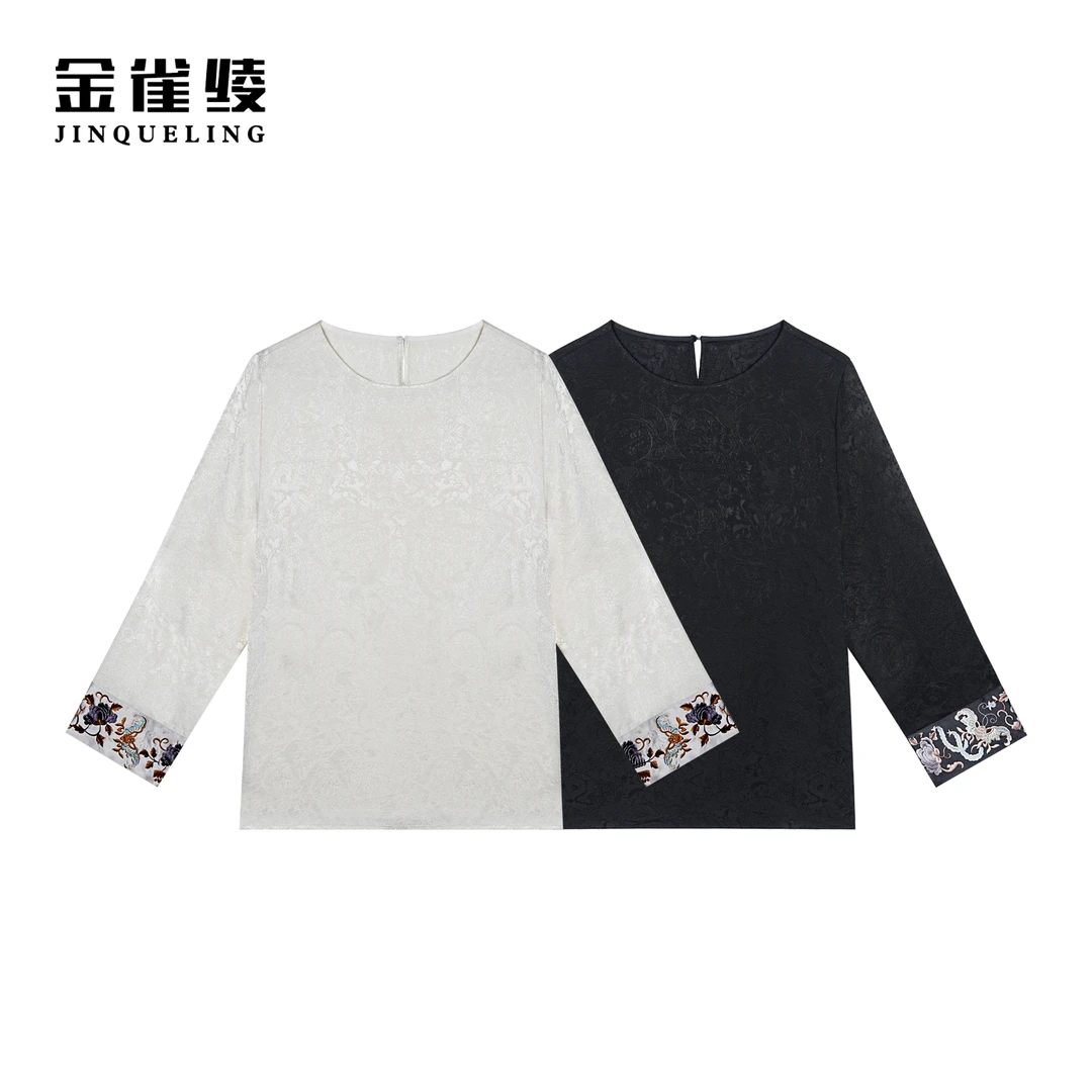 金雀绫【丹凤朝阳】原创设计刺绣款重工提花小衫SZA1S008