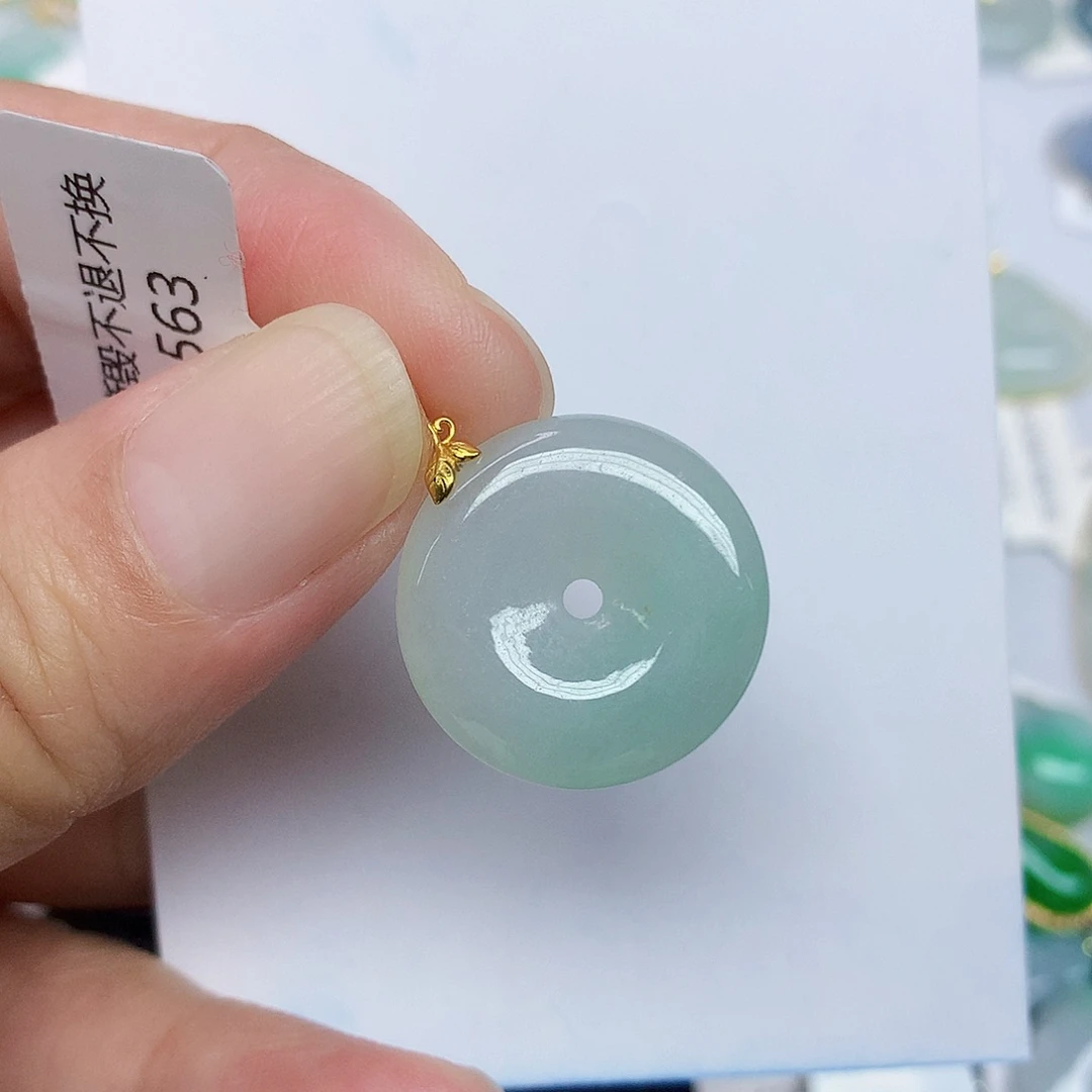 翡翠18K金镶嵌颈饰467899