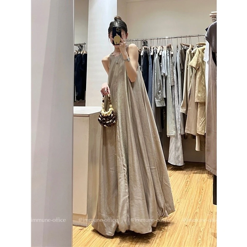法式无袖背心连衣裙女夏高端精致气质高级感御姐风吊带长裙到脚踝