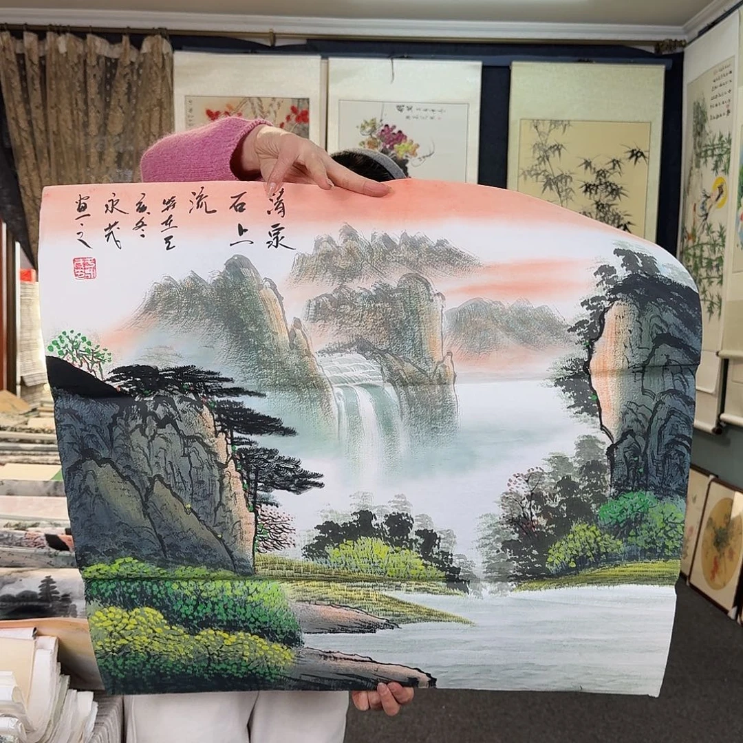 纯手绘国画作品好看斗方