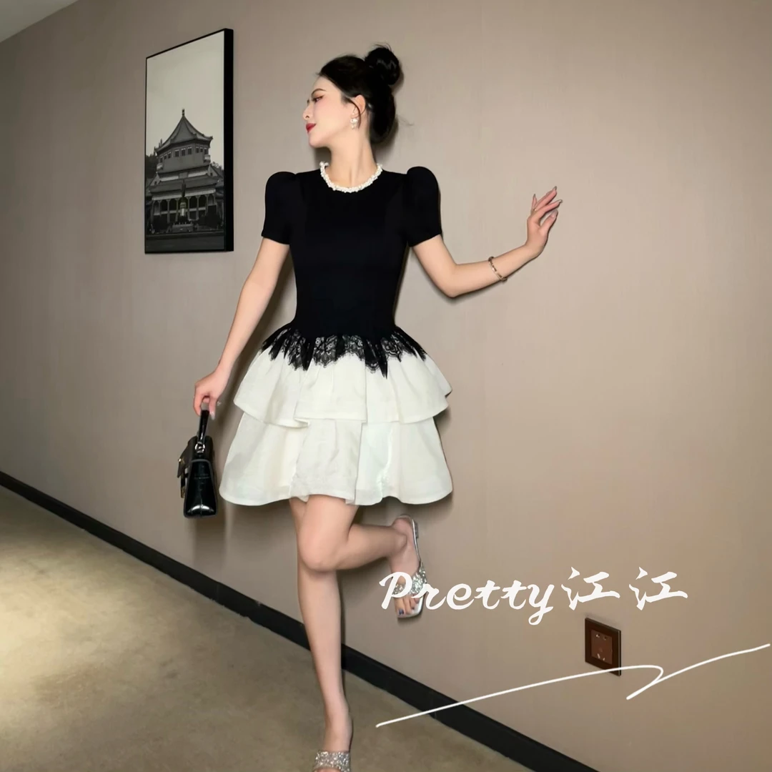 Pretty小众设计师品牌江江定制 甜美公主小个子显瘦连衣裙21731