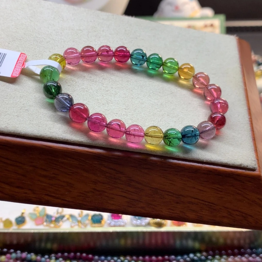 【闪购商品】碧玺手串未镶嵌艳丽彩虹7.8m