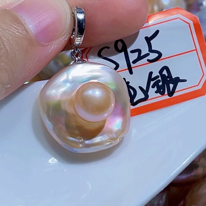 淡水珍珠银S925镶嵌颈饰