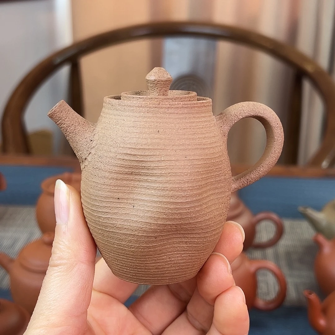 茶壶紫砂精品 原矿 橄榄壶 松花泥 120cc