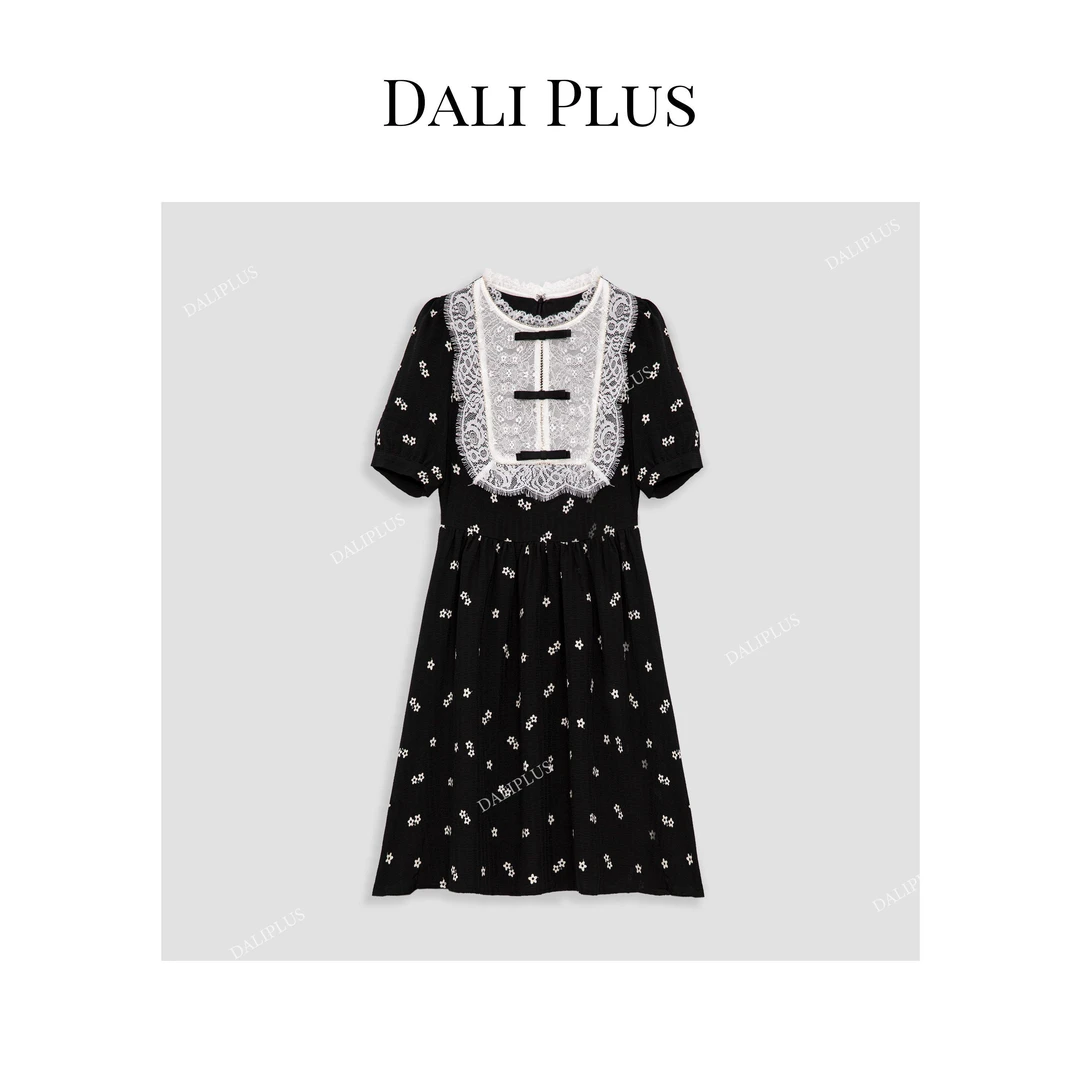 DALI PLUS高贵感气质蕾丝拼接贵族感法式复古女装连衣裙-D4MM0200