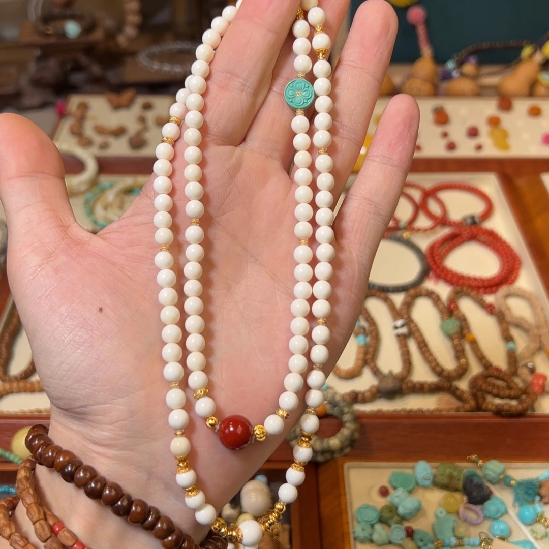 吊坠猛犸象牙圆珠长串