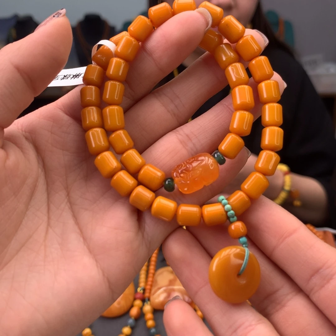 蜜蜡手串未镶嵌天然