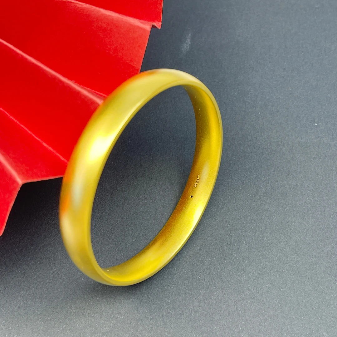 姐妹黄金 足金999古法轮胎镯 民族风黄金手镯