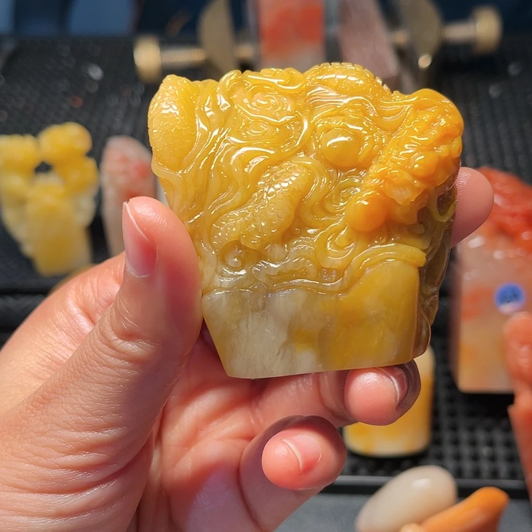 寿山石印石我是小鱼你来我家嘛