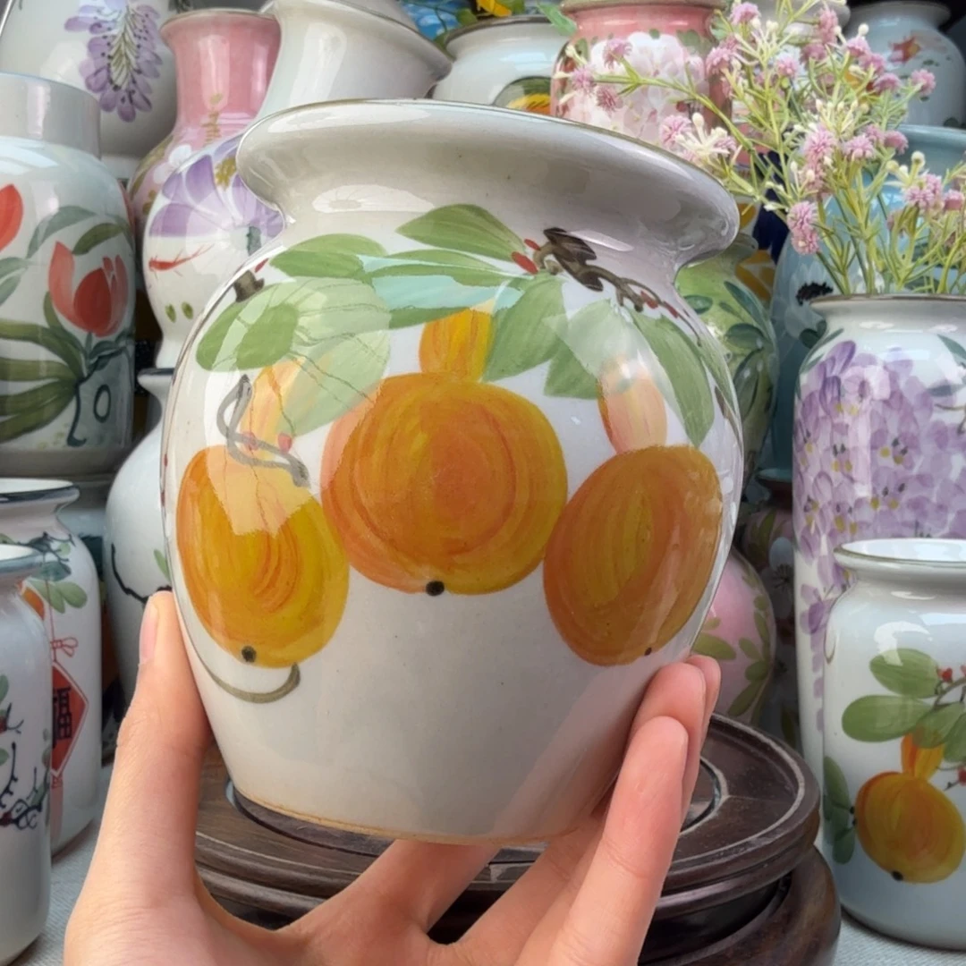 景德镇陶瓷手绘花瓶无孔
