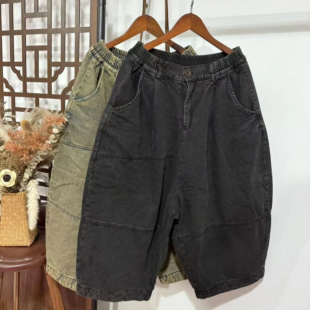 118复古牛仔棉裤