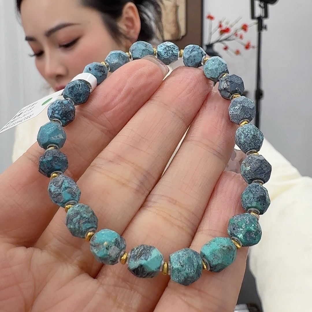 绿松石18K金镶嵌珠宝奇石