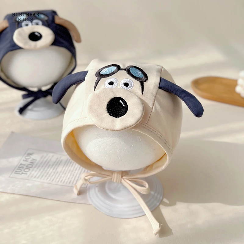 婴儿帽子春秋款可爱超萌护耳帽男女宝宝春季飞行员狗包头帽婴幼儿