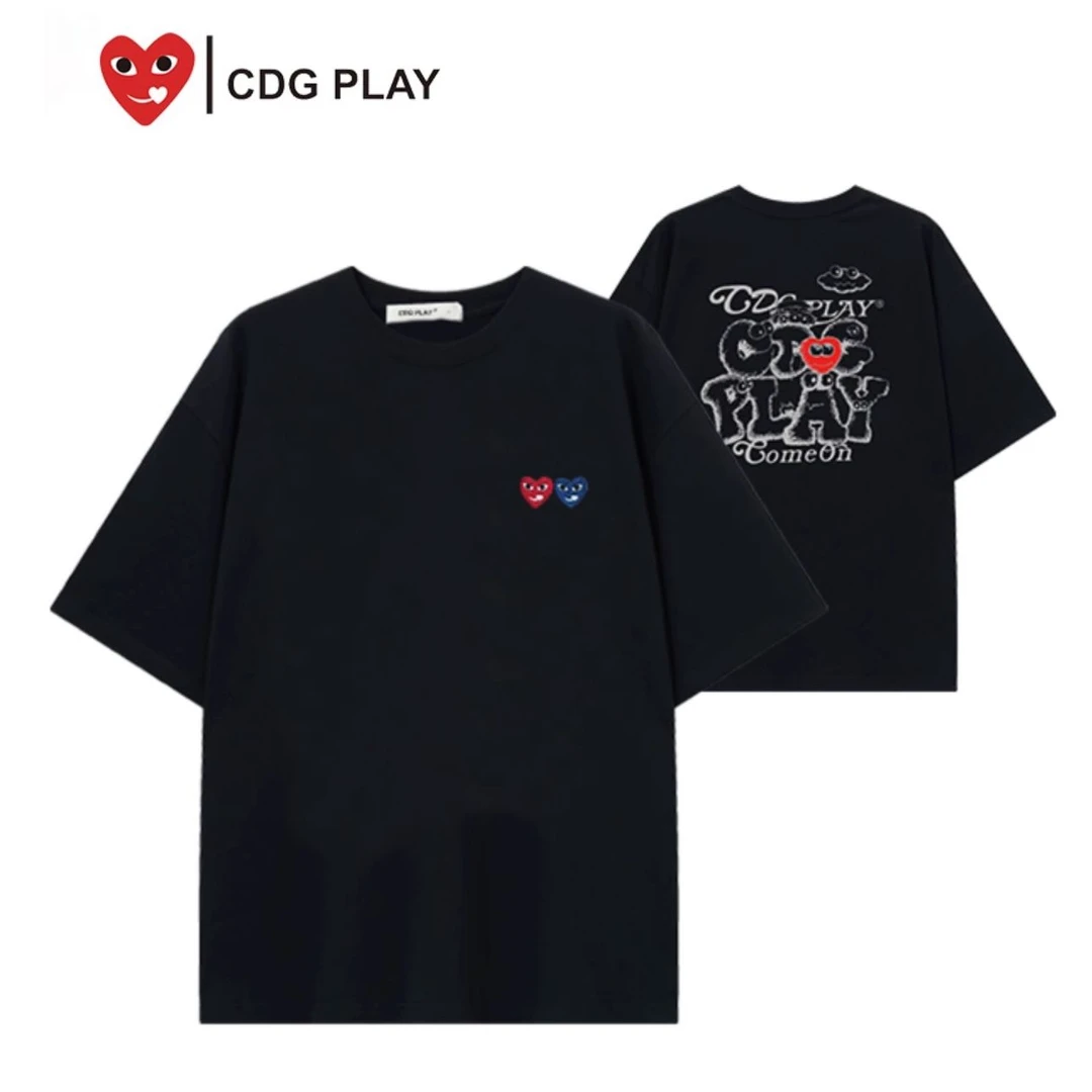 CDGPLAYt恤印花短袖国潮情侣宽松潮流纯棉圆领百搭休闲春夏运动