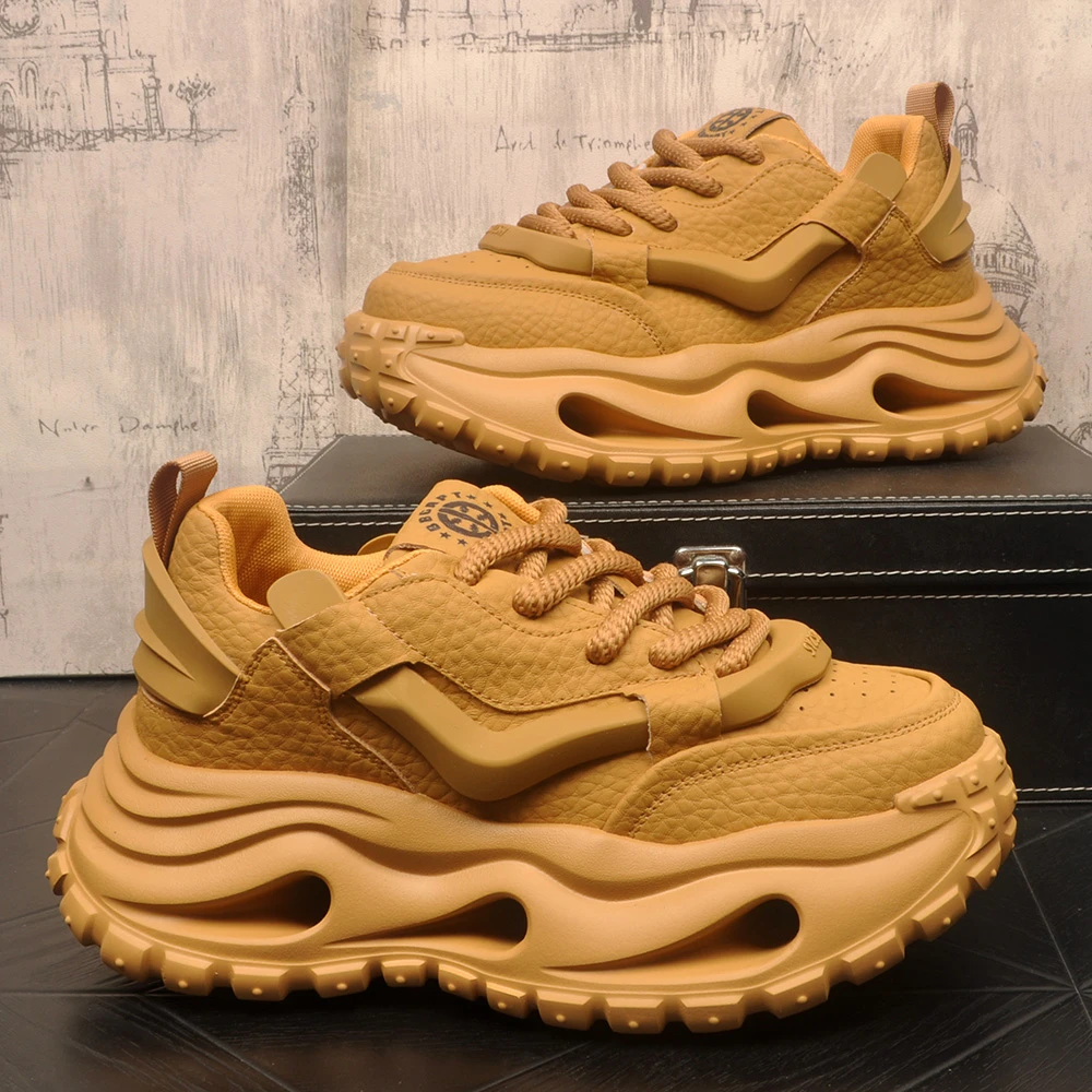 青春潮流男士厚底老爹鞋时尚百搭休闲运动男鞋子轻奢高级感复古风