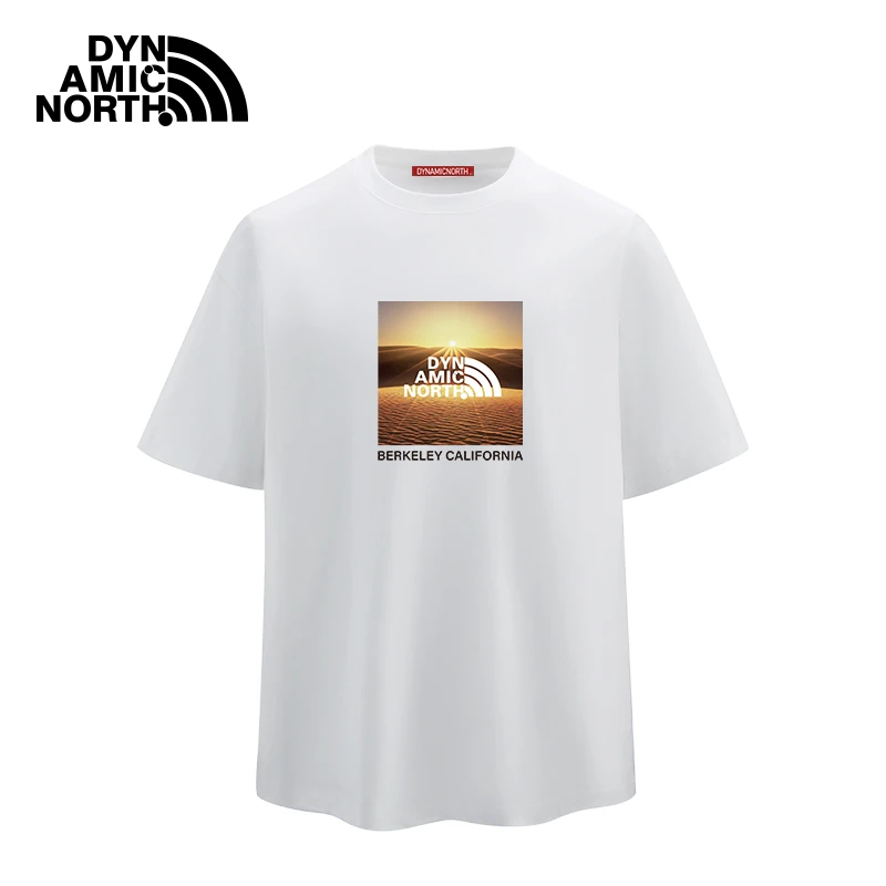 动感北面纯棉男士t恤短袖冰感夏季小白T男女同款轻奢痞帅男装短袖