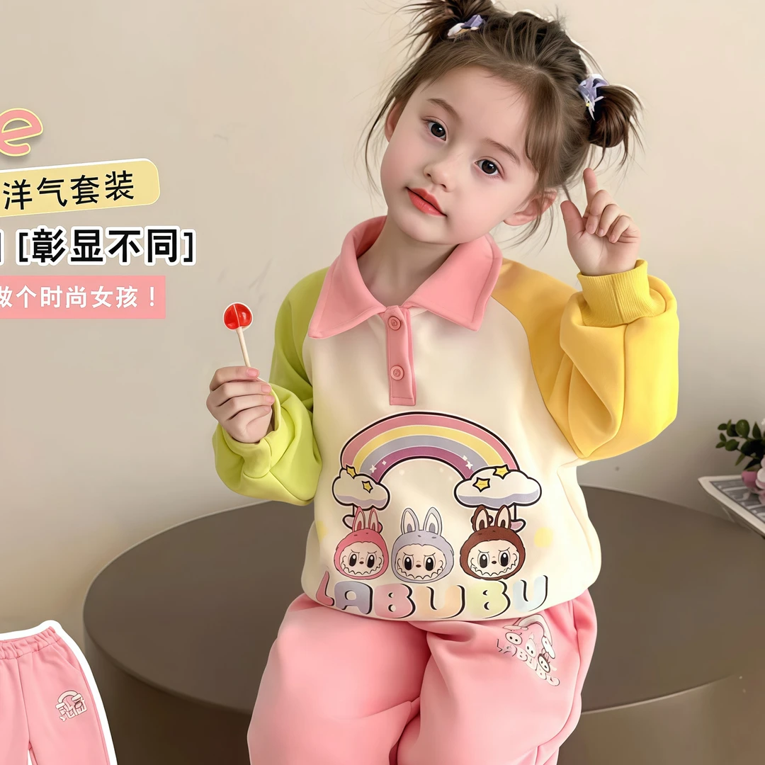 女童秋季卫衣套装儿童可爱裤子运动潮范穿搭宝宝长袖POLO衫两件套