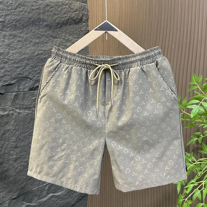 冰丝垂感休闲短裤男夏季薄款宽松百搭速干沙滩裤凉感五分中裤子