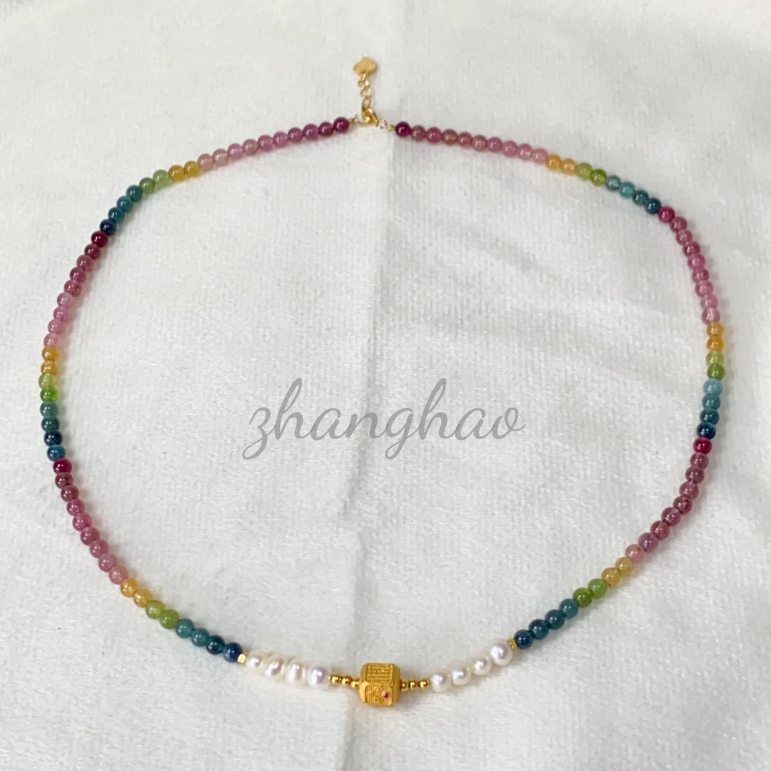 【星浩好物】碧玺DIY项链QT01L678【多样性发一件】3mm/7mm