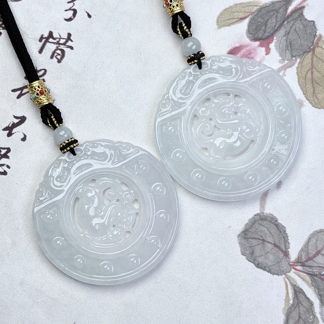 276753/天然缅甸翡翠A货时来运转麒麟牌吊坠 多样性一件发