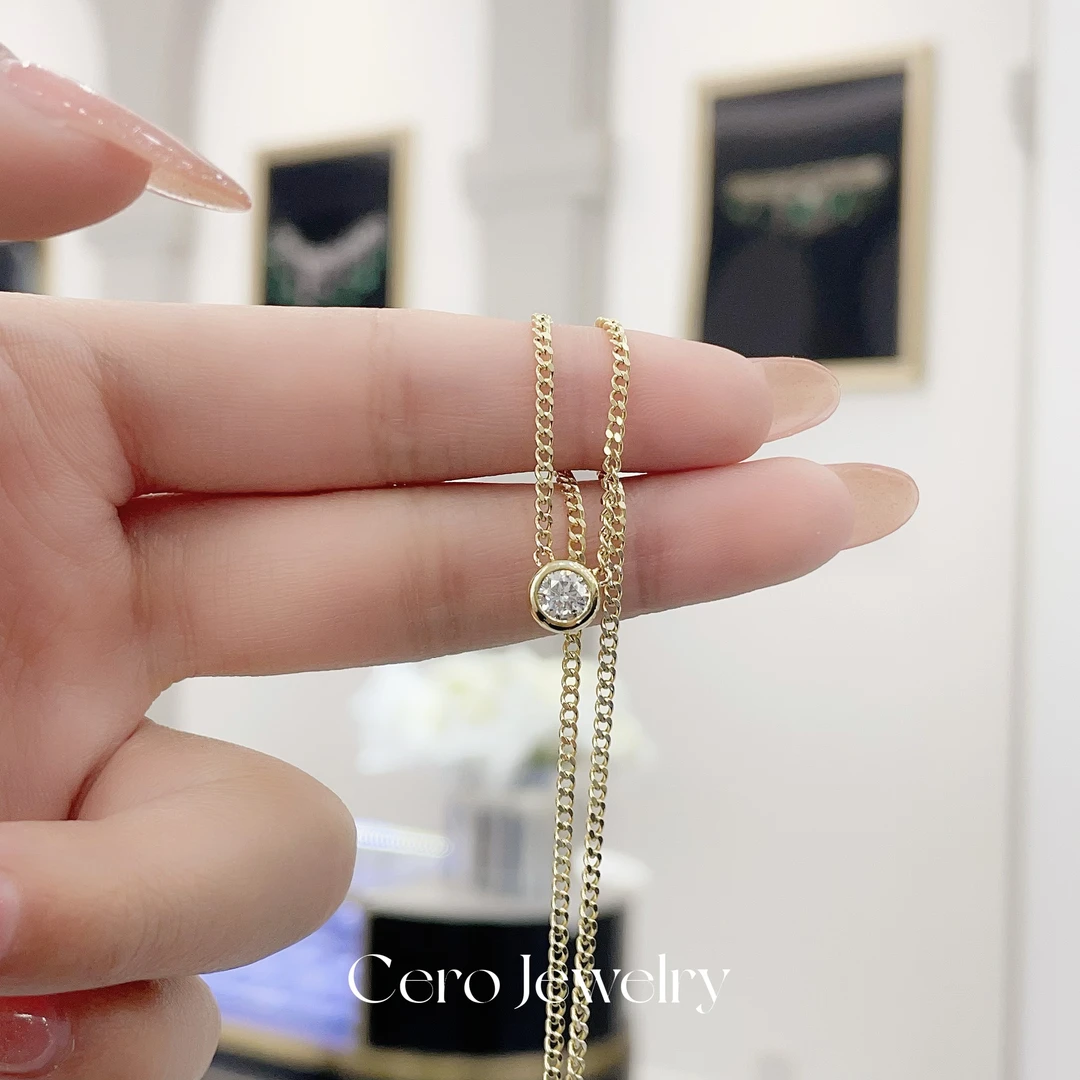 CERO【050古巴泡泡】18k金轻奢时尚百搭气质钻石项链QQ00002