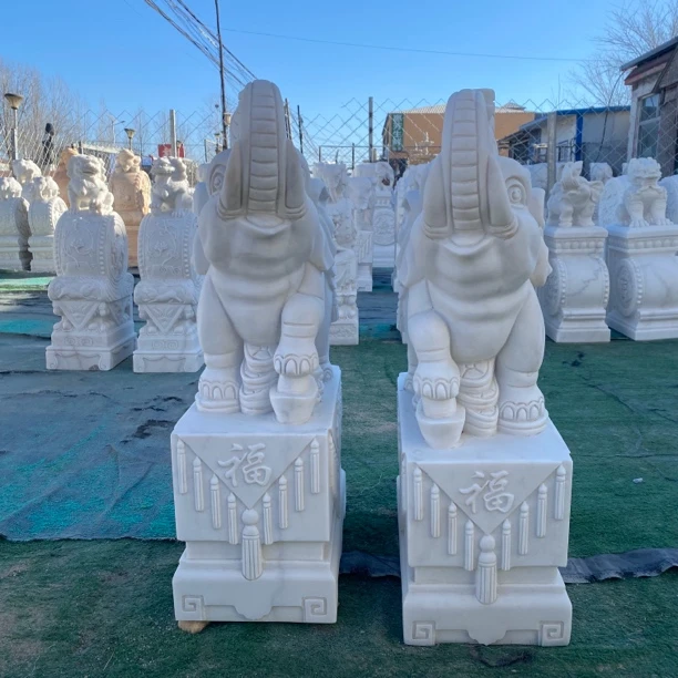 石雕大象门墩庭院装饰摆件家居门口石鼓