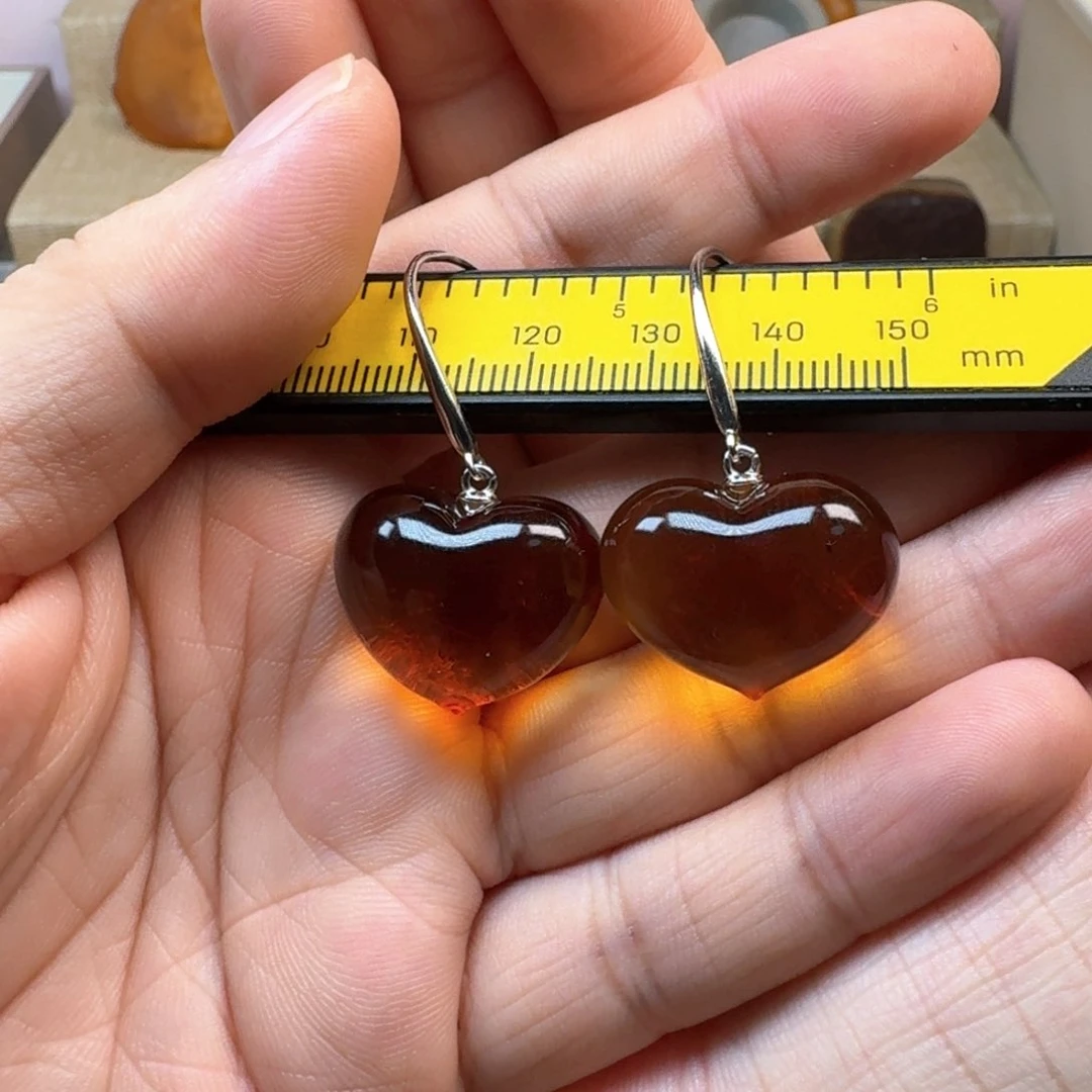未镶嵌琥珀耳饰琥珀