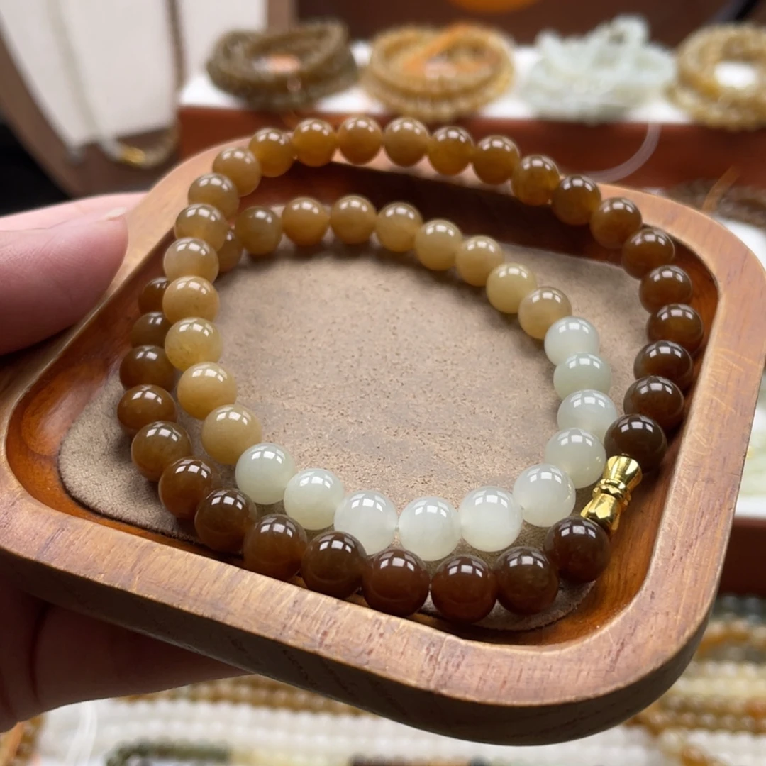 和田玉未镶嵌颈饰珠串8mm