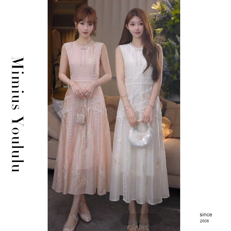 【mimius】U 高级感重工蕾丝拼接绣花连衣裙  G06104