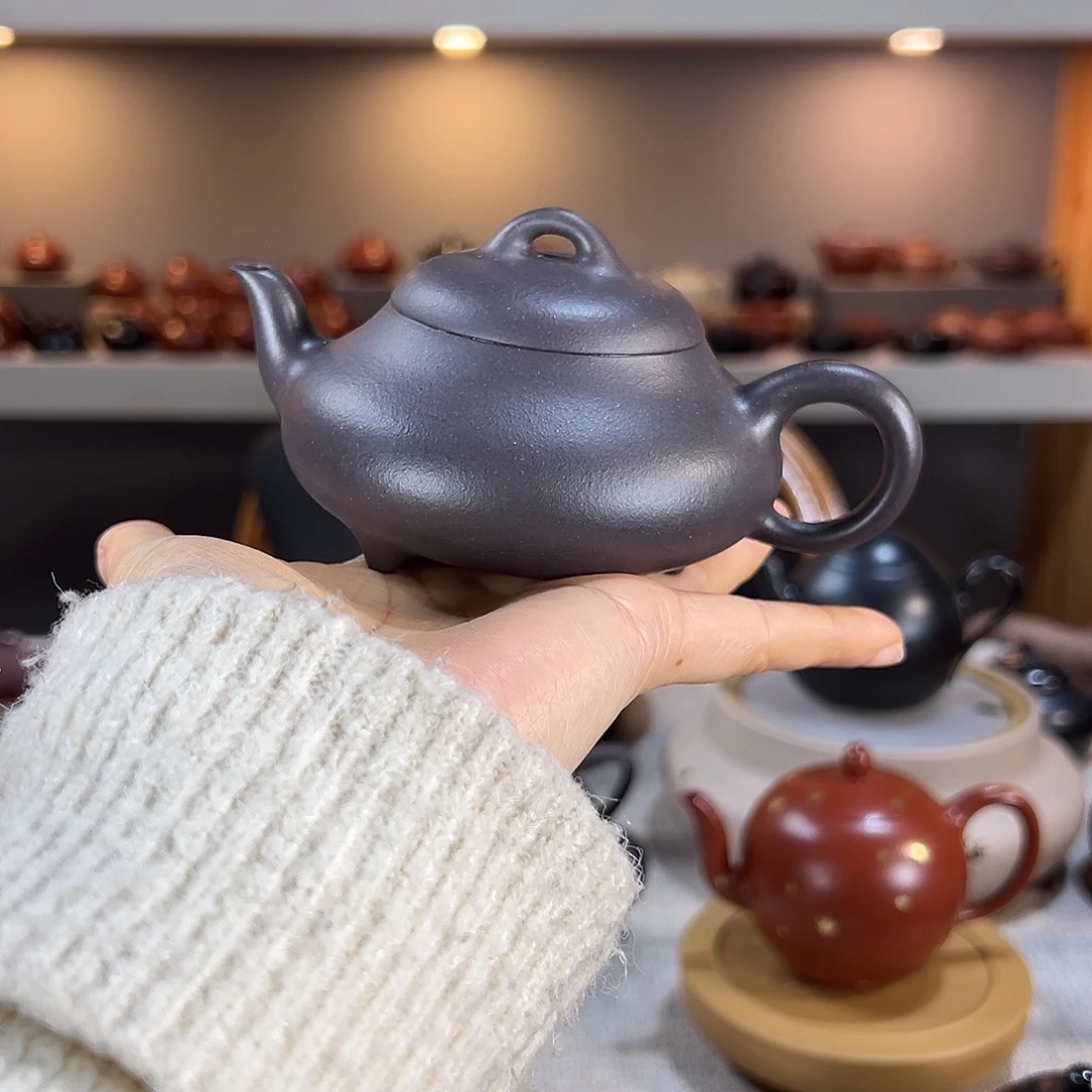 紫砂茶壶雨*汉棠石瓢 清灰泥 180cc