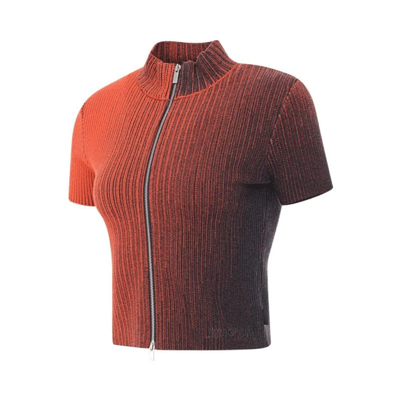 NIKE耐克女子 W J AIR JDN ZIP KNIT TOP针织有领短T恤HF9439-540