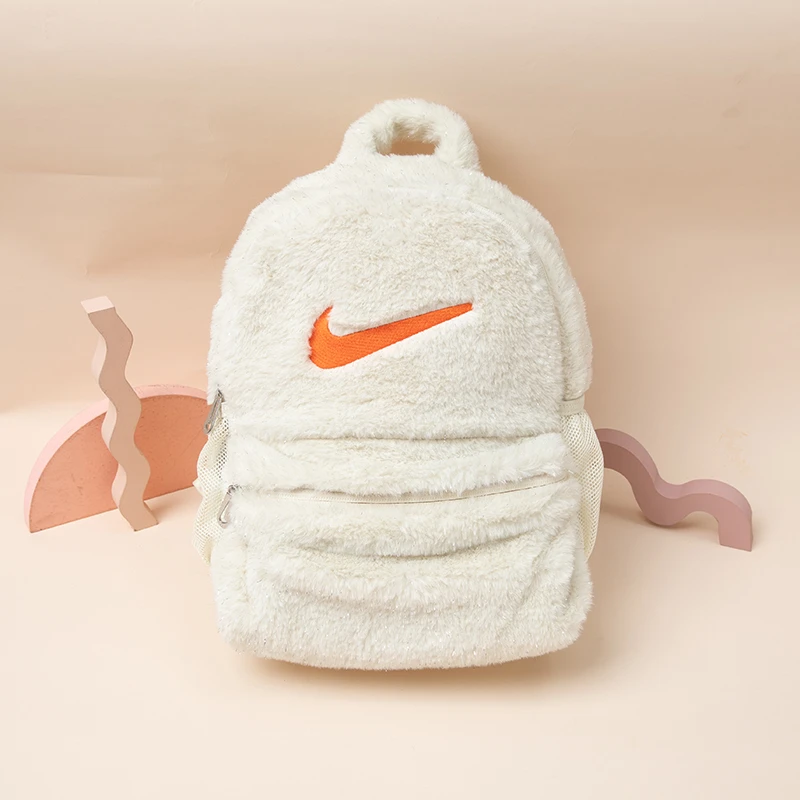 Nike耐克男女背包正品2025秋款人造毛皮百搭双肩包学生书包儿童包