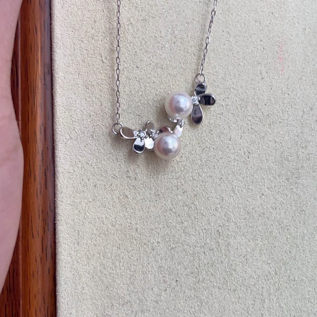 海水珍珠银S925镶嵌颈饰