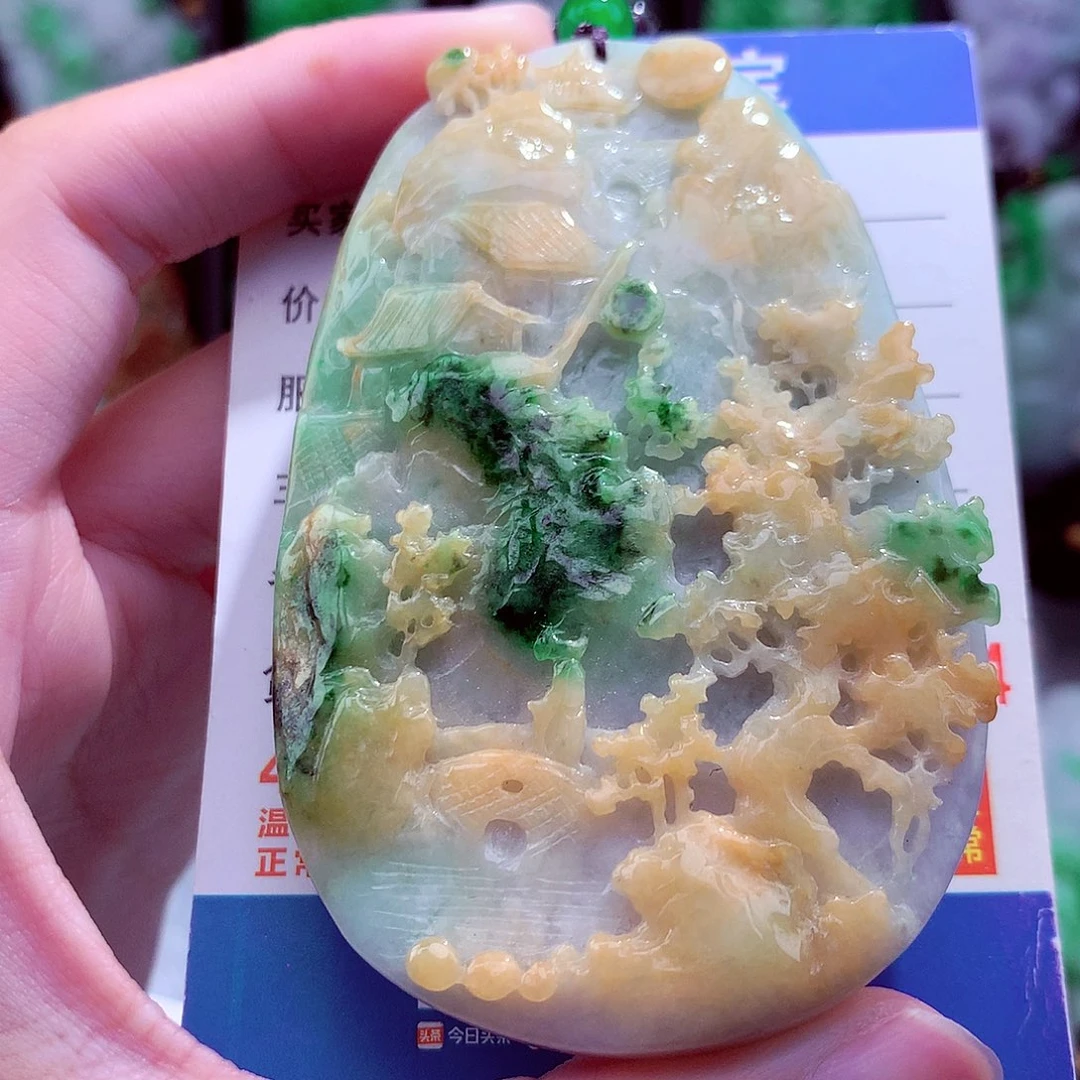 翡翠未镶嵌颈饰天然