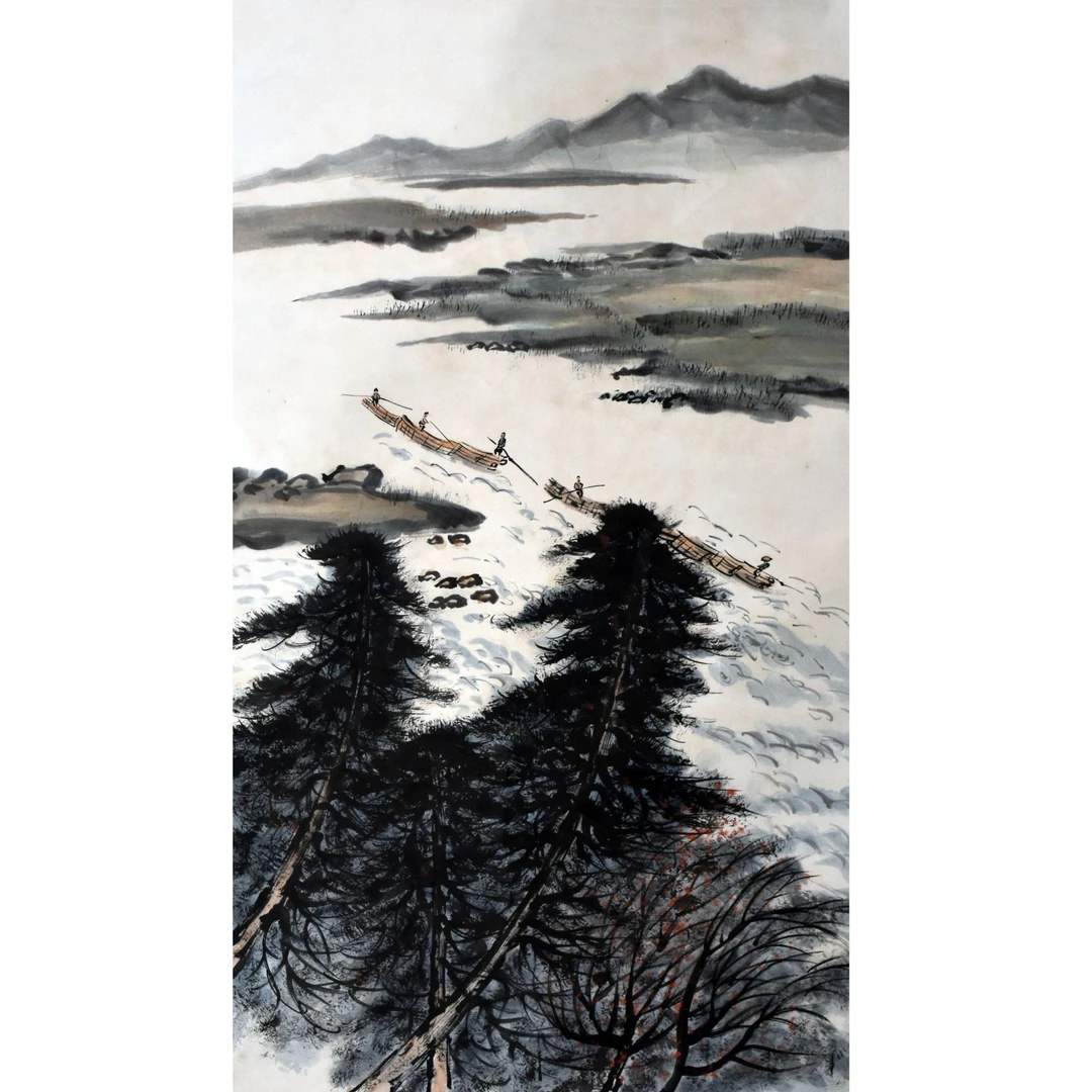 HM10113 春江放筏 137×68 纸本立轴 8.4平尺