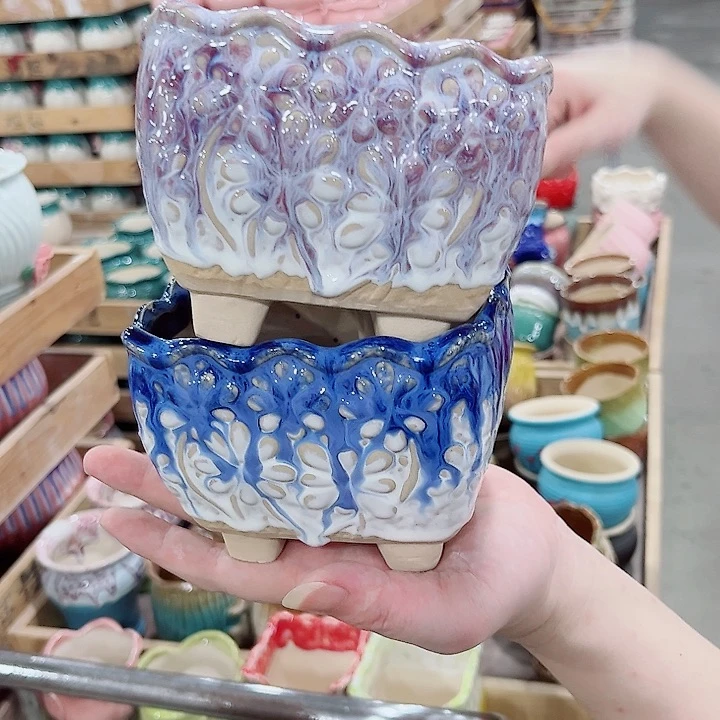 有孔.凑单10元陶瓷花盆发货！