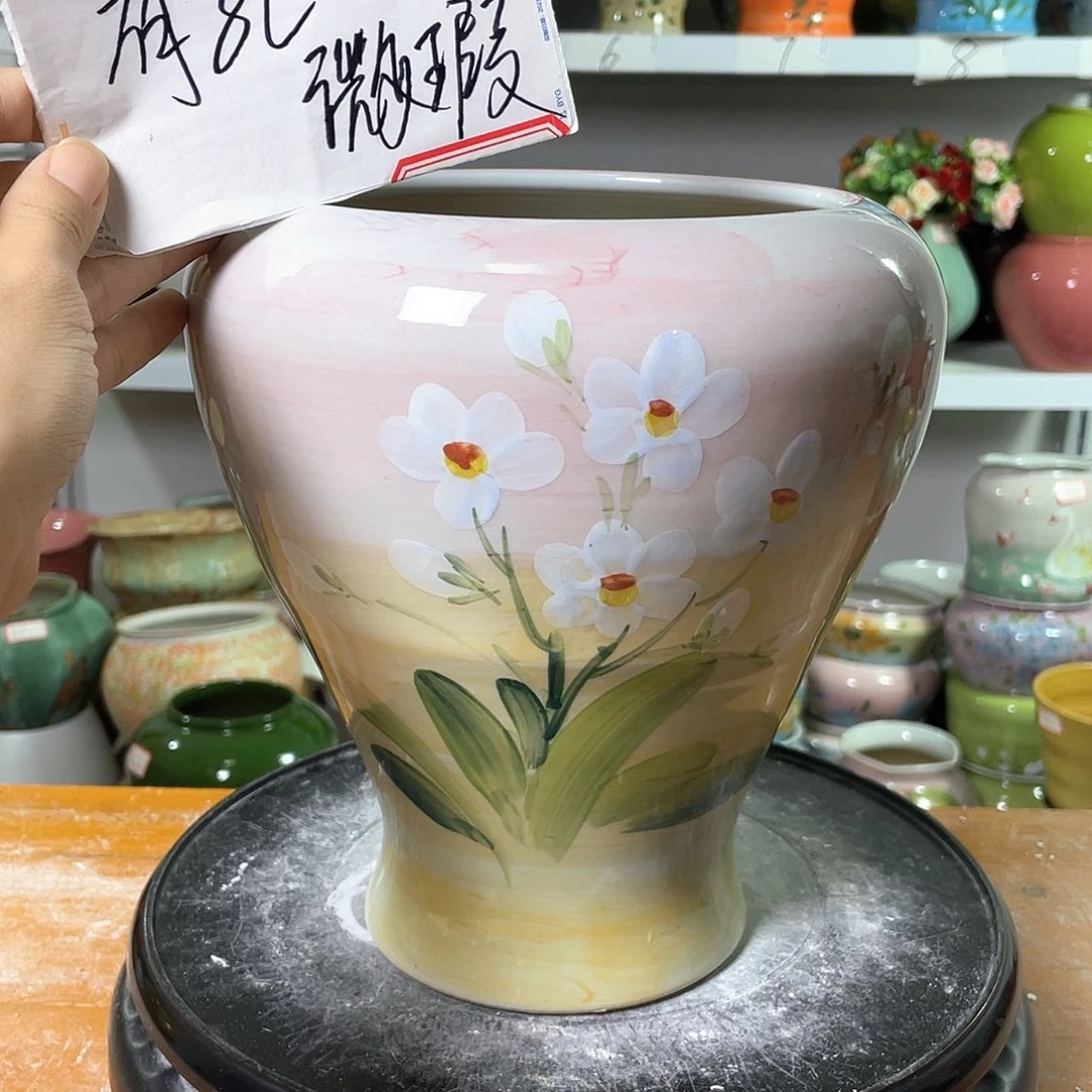 景德镇陶瓷花盆微瑕