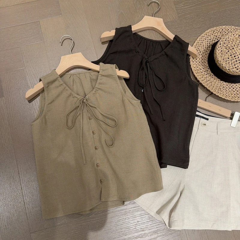 简约时尚休闲百搭高级感V领衬衫2025夏季新款时尚休闲百搭上衣女