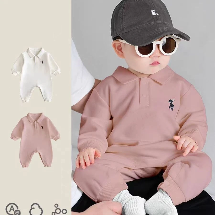 新生儿婴儿衣服春秋季男宝宝polo衫连体衣秋款婴幼儿哈衣爬服秋装