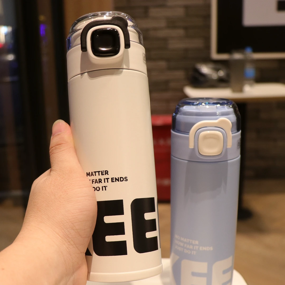 316不锈钢保温杯学生儿童上学专用吸管水杯便携双饮口2025新款女