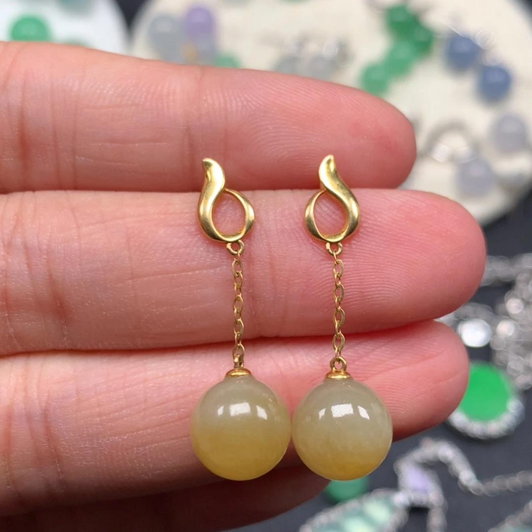 翡翠18K金镶嵌颈饰珠子