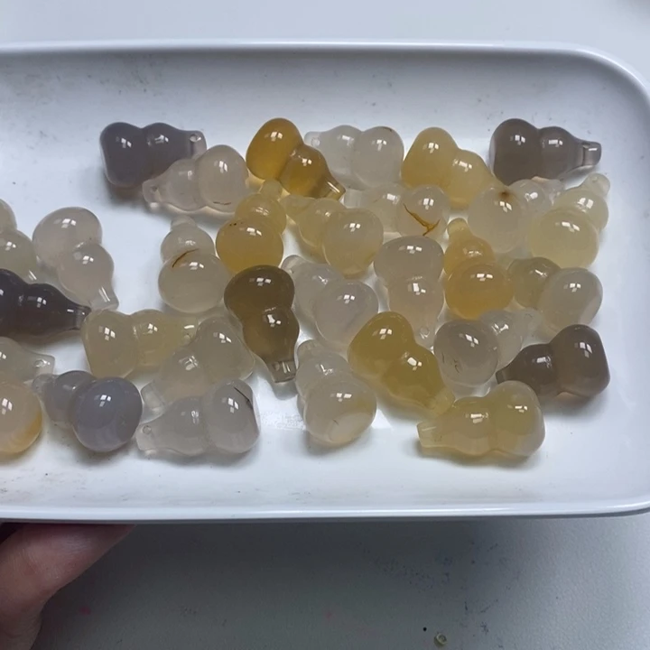 玛瑙/玉髓吊坠(不含链)未镶嵌5个葫芦