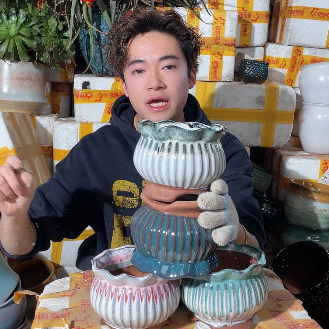 无铅玻璃宜兴紫砂花盆