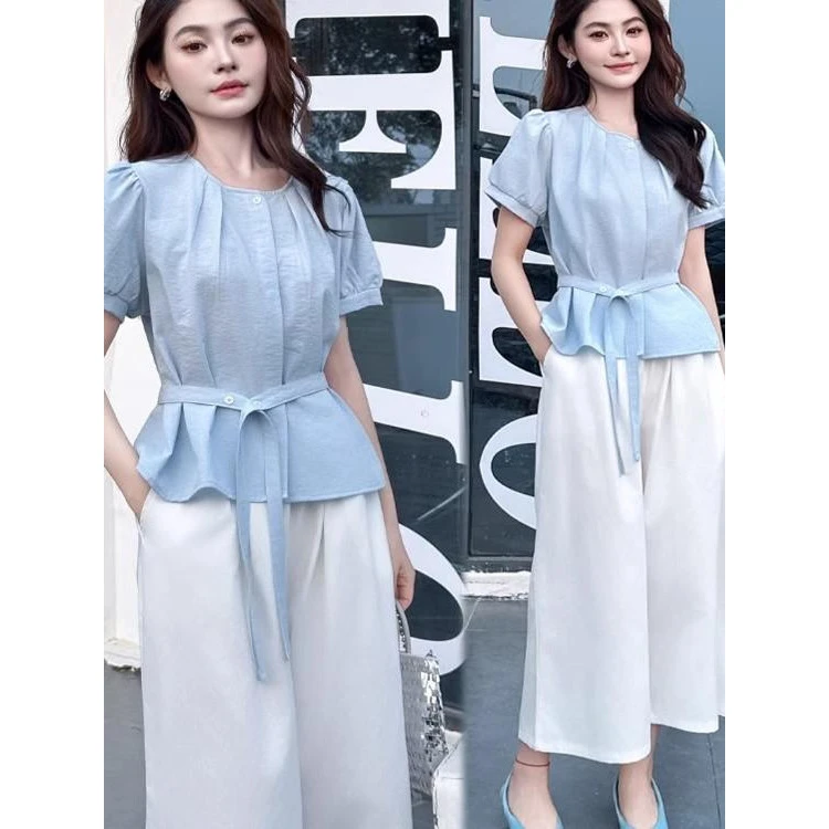 时尚套装女2025年夏季新款气质减龄收腰套装两件套高级感轻奢高端