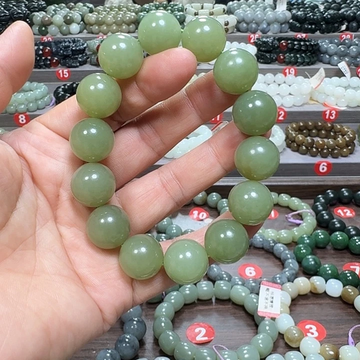 未镶嵌手链和田玉新疆若羌青黄口料卡16