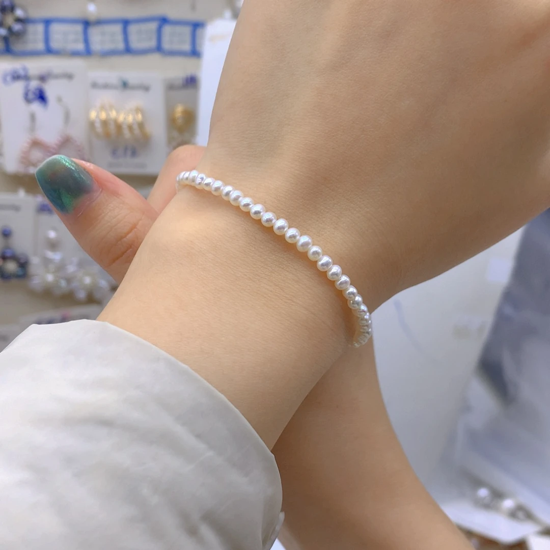 淡水珍珠颈饰银S925镶嵌