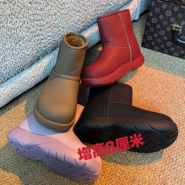 防水高帮冬季保暖高跟时尚雪地靴加绒时尚加厚